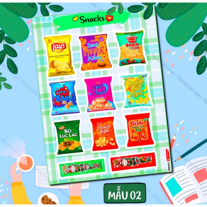 sicker mẫu xiu xinh snack , nước ngọt , món ăn truyền thống .