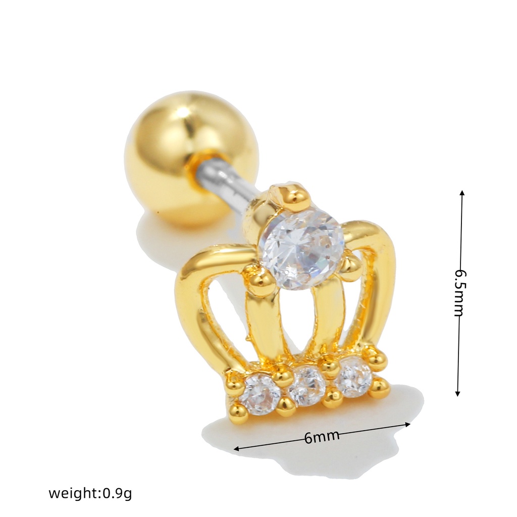 Bông tai S925 Bông tai vương miện bạc Không gây dị ứng Bông tai Nữ Trang sức thời trang