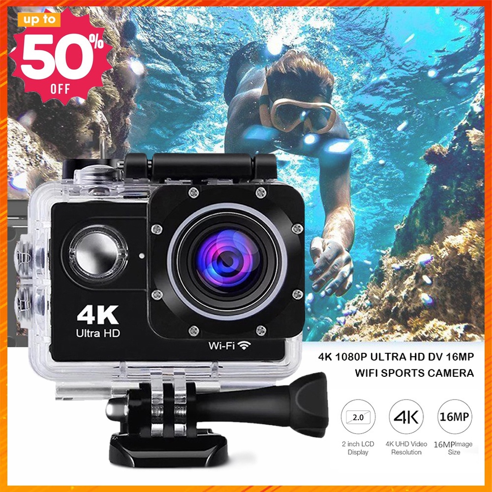 Camera hành trình chống nước 4K SPORT Ultra HD DV,Nhỏ Gọn Lấy Nét Tự Động Chụp Hình Quay Video Chất Lượng kèm Thẻ 16GB