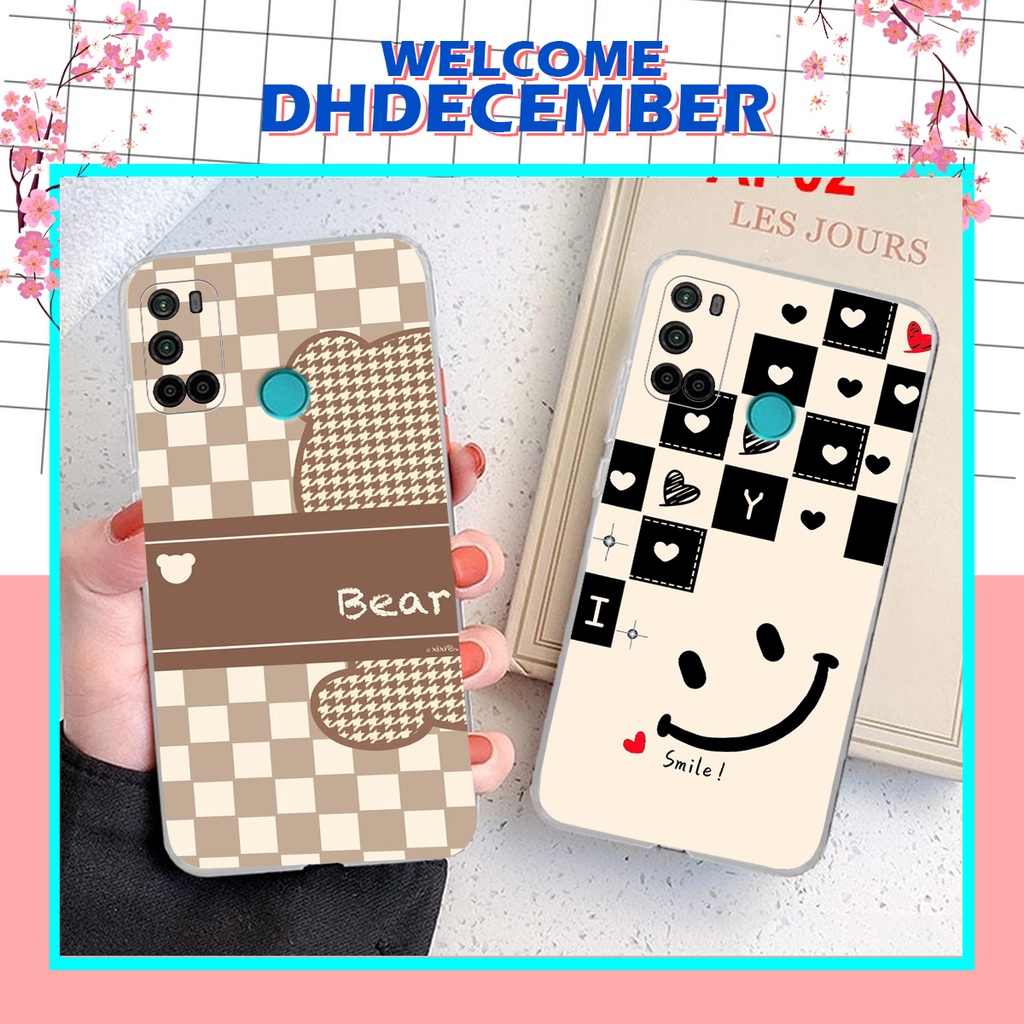 Ốp lưng Vsmart JOY 4 in hình tim, kẻ vuông mẫu mới CỰC XINH