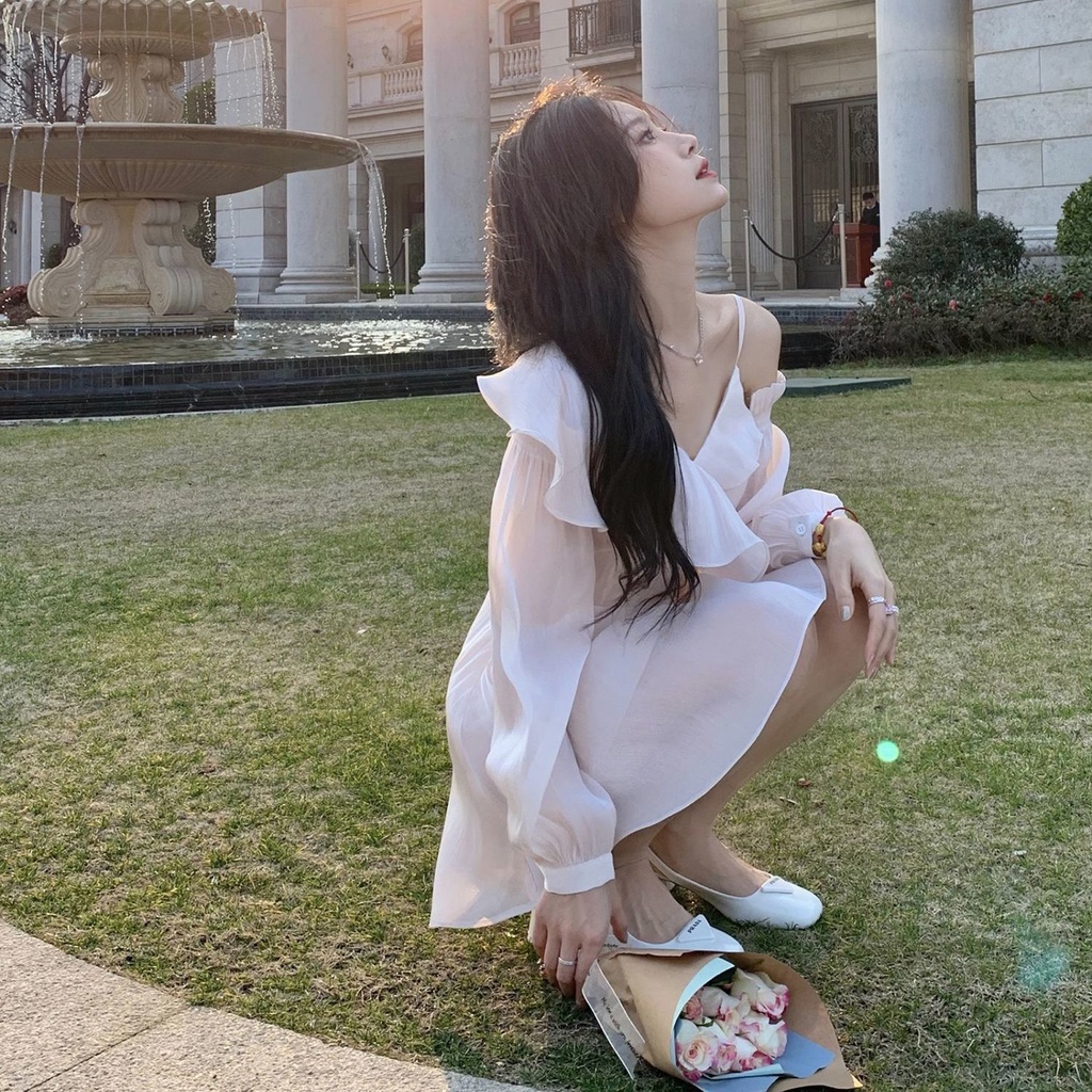 Đầm Hai Dây Mùa Xuân Hè 2022 Phong Cách Ngọt Ngào Siêu Nữ Tính