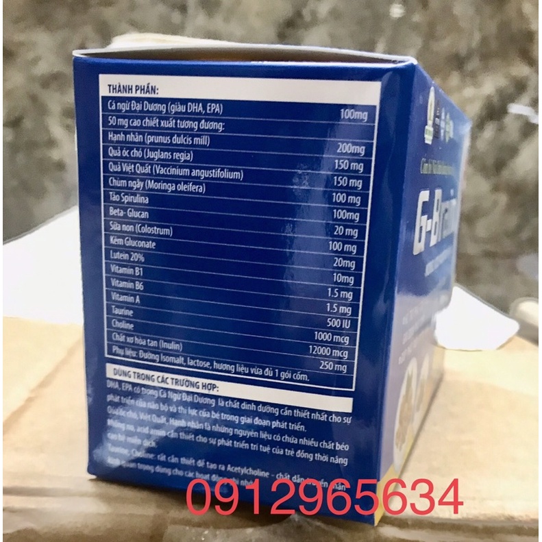 CỐM BỔ NÃO G - BRAIN giúp bổ não tăng trí nhớ phát triển thị lực cho bé nâng cao đề kháng nhiều dưỡng chất chính hãng