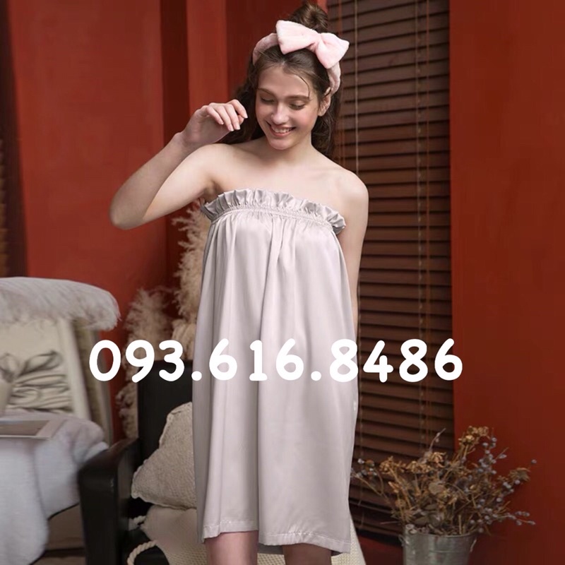 Đầm váy quây spa vải lụa đẹp mềm mịn không nhăn