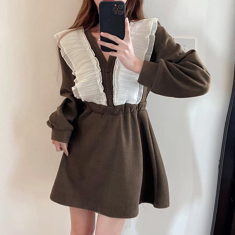 Đầm Thiết Kế Mới Cổ Chữ V Thời Trang Mùa Xuân Thu Dành Cho Nữ