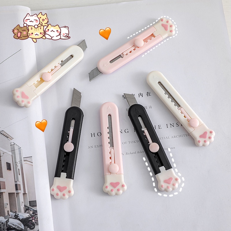 Dao rọc giấy mini S P hình chân mèo dễ thương cute