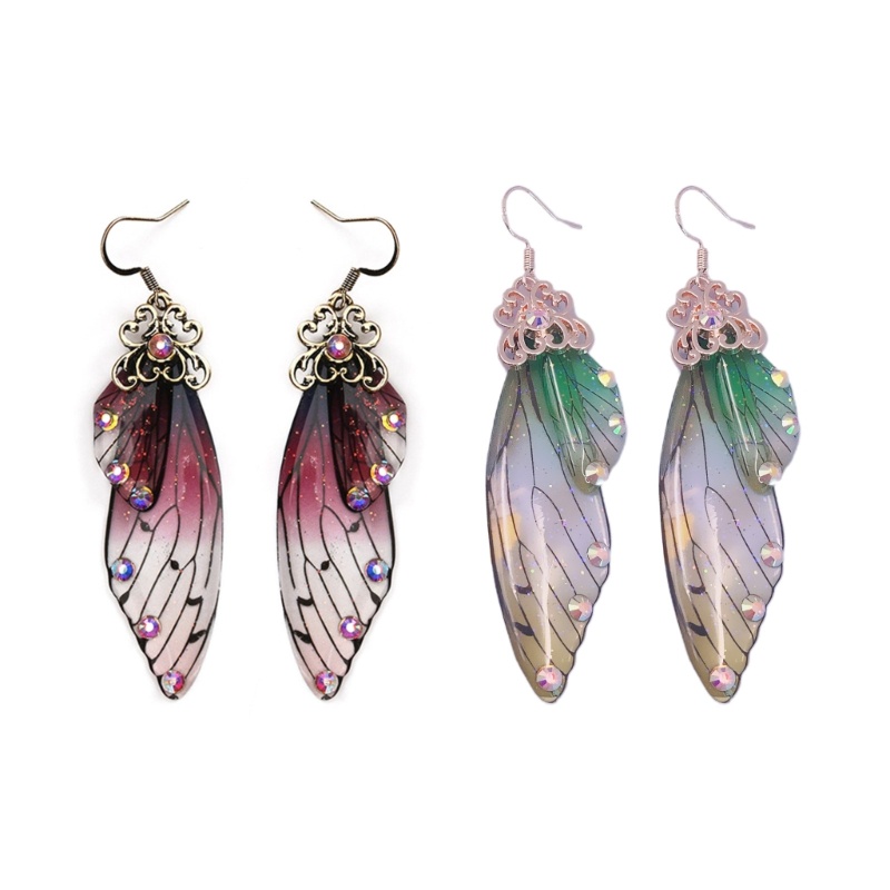 Khuyên Tai Lủng Lẳng Hình Cánh Bướm Nhiều Màu Sắc Cho Sum