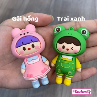 Phụ kiện móc khoá đôi - charm lớn gắn dép siêu dễ thương - sấu family