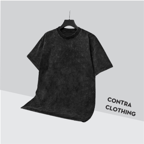 Áo thun wash unisex màu xám cổ tròn thời trang nam nữ oversize form rông tayỡ phong cách Ulzzang chất cotton thoáng mát