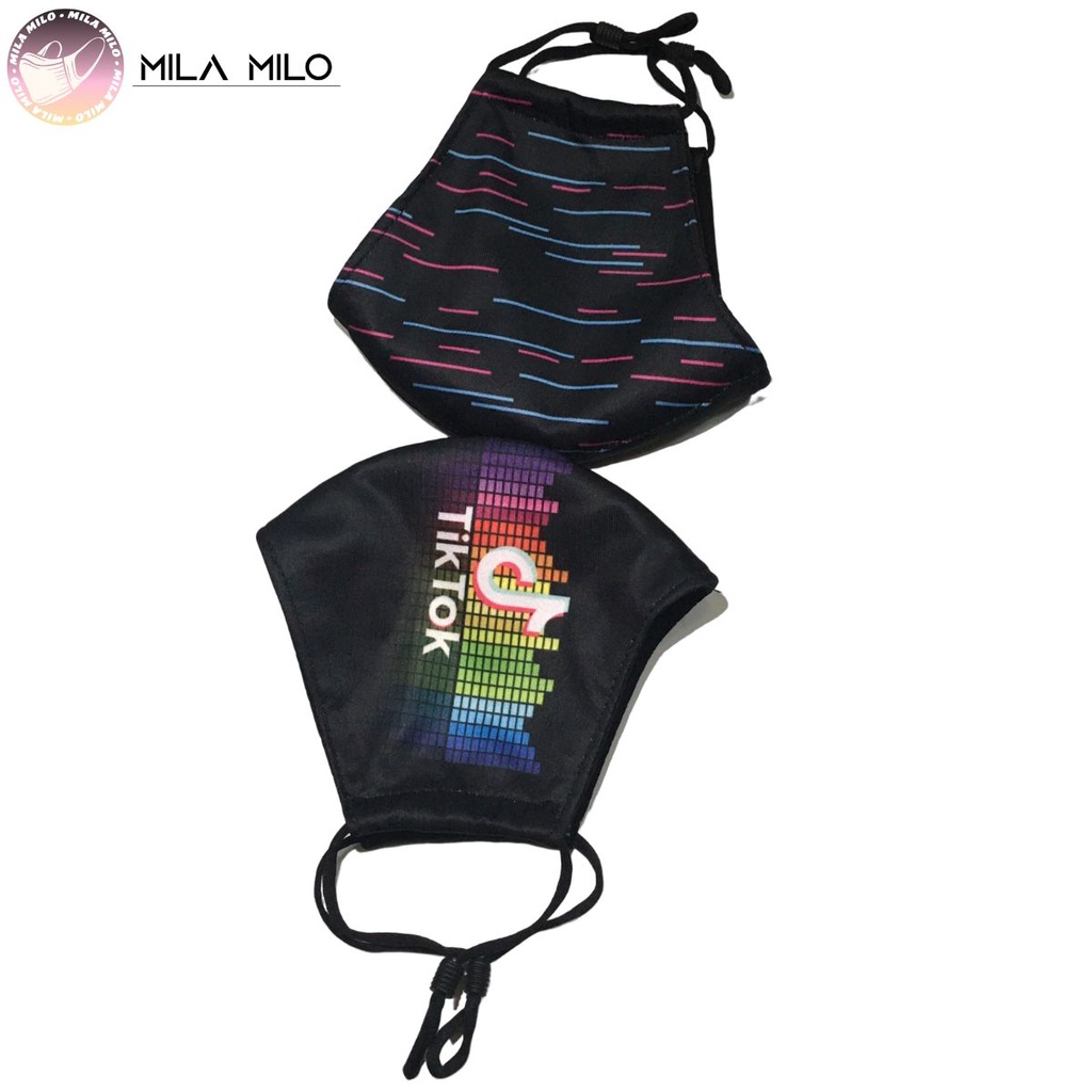 Khẩu trang vải kháng khuẩn 3 lớp size người lớn cao cấp - Khẩu trang thời trang kèm dây rút