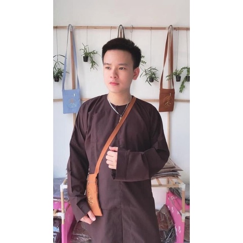 Đồ Đi Chùa Nam - Bộ Phật Tử Nam Vạt Hò Cao Cấp Chất Vải Dày Dặn Mềm Mịn Và Thoáng Mát