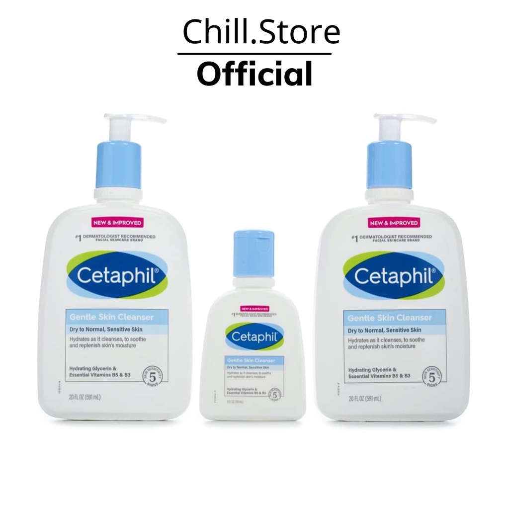 Sữa Rửa Mặt Cetaphil Gentle Skin Cleanser 125ml - 250ml - 500ml - Dịu Nhẹ Không Xà Phòng - Mẫu Mới Chính Hãng