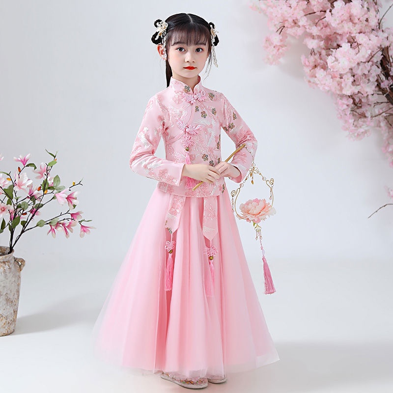 Đầm Sườn Xám Phong Cách Trung Hoa Cổ Điển Cho Bé Gái