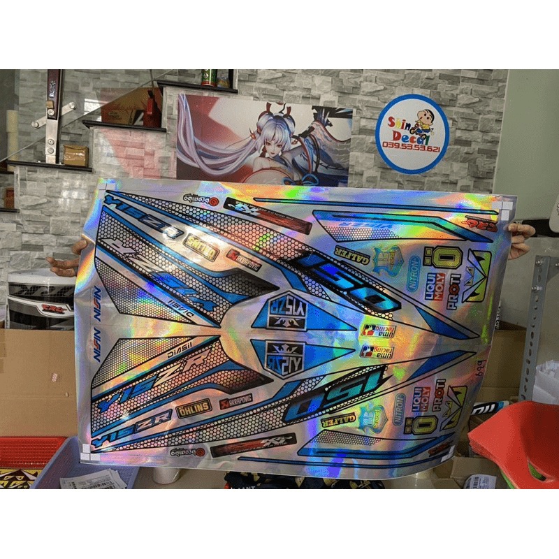 FREE SHIP + QUÀ TẶNG Tem rời Exciter 150 tổ ong Y15ZR xanh đen Crom titan 7 màu