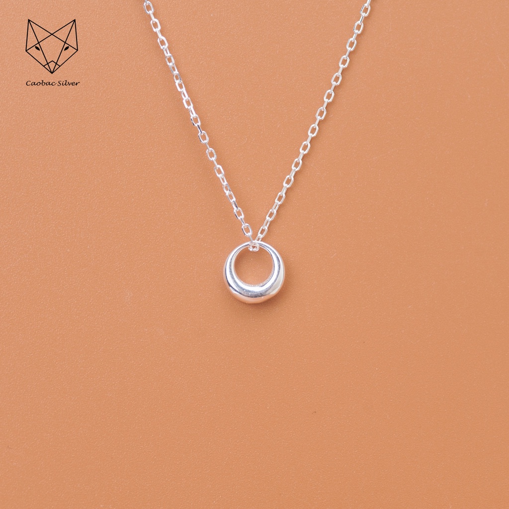 Dây Chuyền Bạc Ta Cao Cấp CaoBac Silver Thiết Kế Tròn Rỗng Trơn Nhẹ Nhàng, Thanh Lịch, Tính Tế Cho Bạn Gái