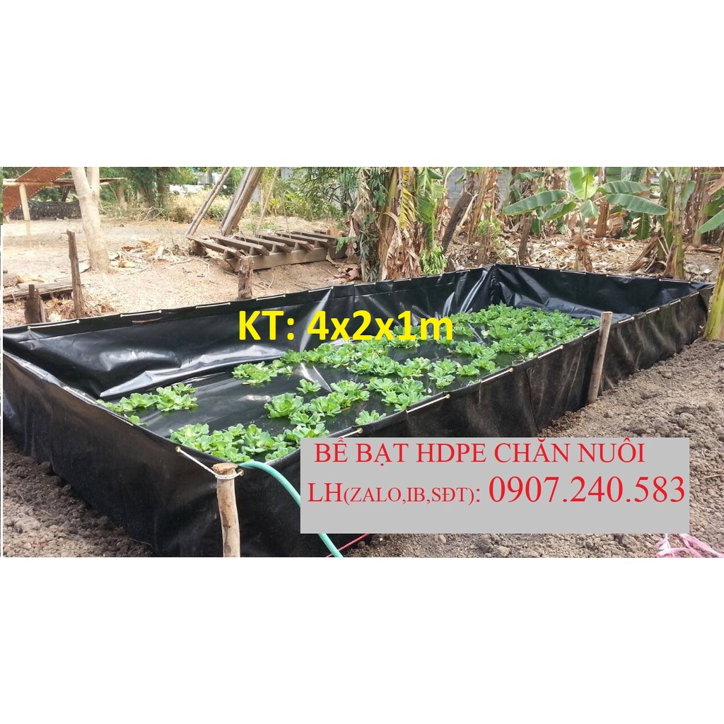 BỂ BẠT HDPE CHĂN NUÔI CÁ - KT  -  dày 0.3mm