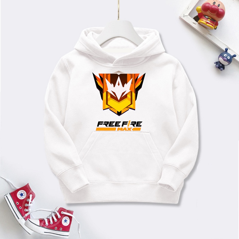 HOT Áo khoác nỉ bông chui đầu Free Fire Max màu trắng cực chất cho bé