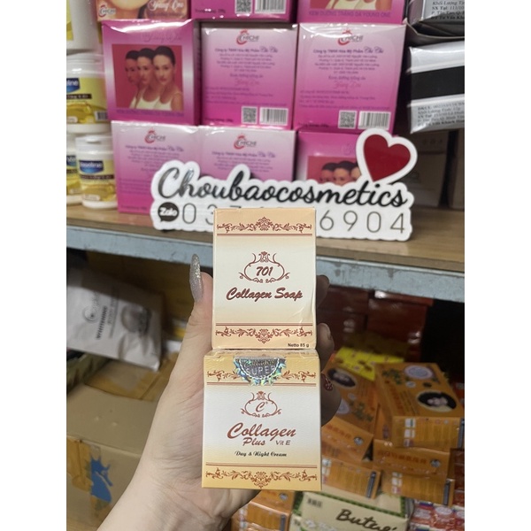 Cặp kem Collagen Soap 701 plus vit E chính hãng