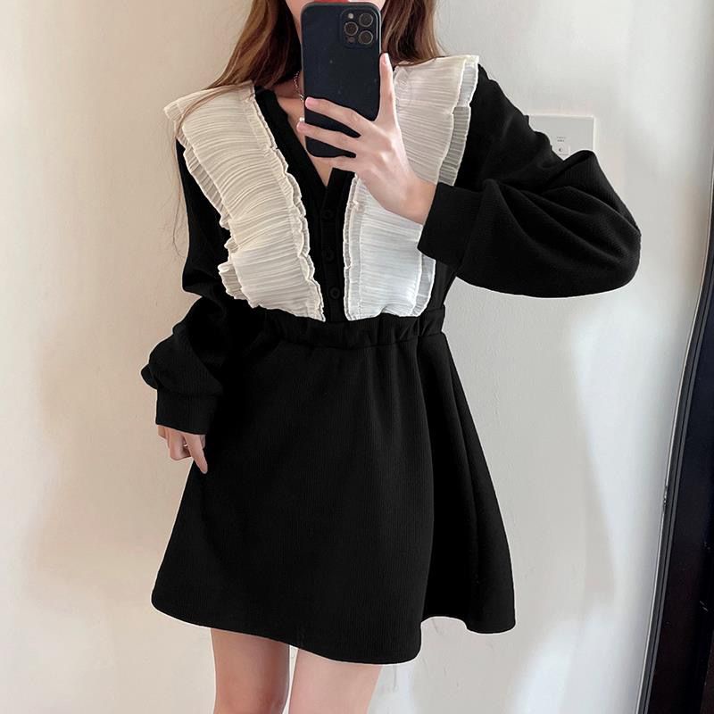 Đầm Thiết Kế Mới Cổ Chữ V Thời Trang Mùa Xuân Thu Dành Cho Nữ