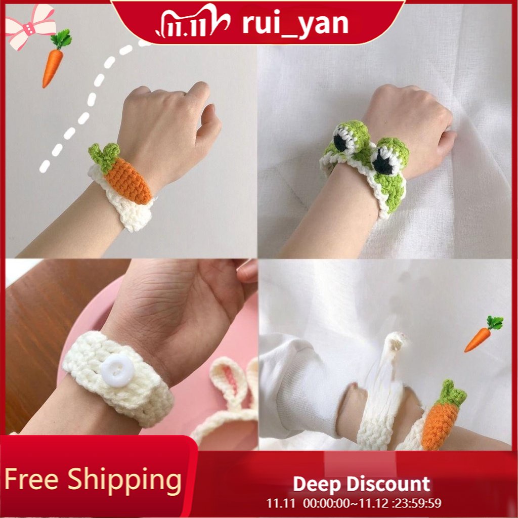 Vòng Tay Đan Len Thủ Công Hình Tai Thỏ Dễ Thương Thời Trang Cho Nữ/Sinh Viên/ Cặp Đôi