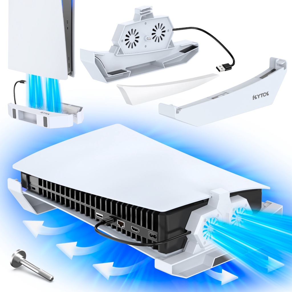 Ốp Lưng Ngang Cho Máy Chơi Game PS5 &amp; Quạt Làm Mát Đứng Thẳng Đứng PS5 Cho Playstation 5 Đĩa &amp; Phiên Bản Kỹ Thuật Số Làm Mát