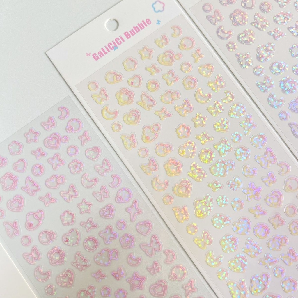 Galici Nhãn Dán Goo Trong Suốt Hình Bướm Bong Bóng Giấc Mơ Chính Hãng DIY