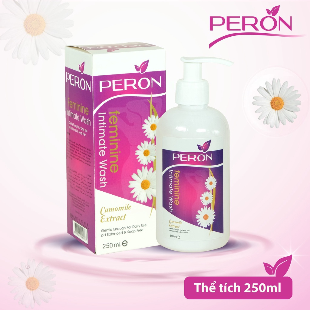 Dung Dịch Vệ Sinh Phụ Nữ PERON Giúp Dưỡng Ẩm, Ngừa Viêm Nhiễm Phụ Khoa, Hương Thơm Tự Nhiên Nhập Khẩu Châu Âu 250ml