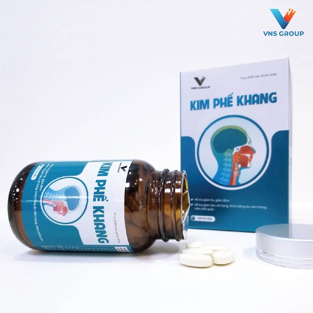 [Mã SGTTC30K giảm 30K] Viên uống giảm ho đau rát họng Kim Phế Khang VNS Group tăng cường đề kháng hộp 60 viên