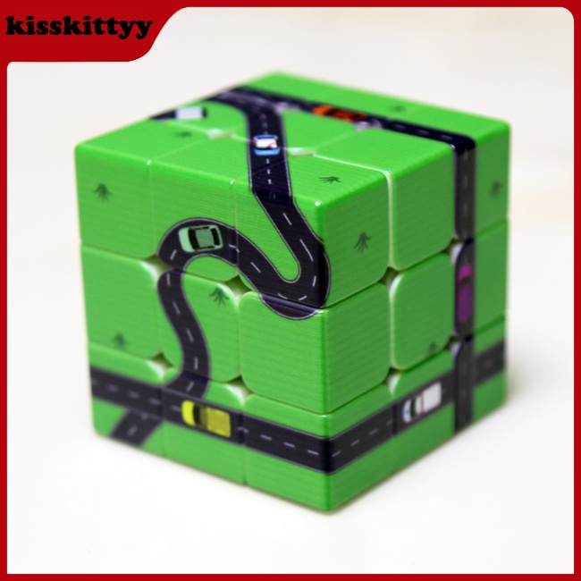 Đồ Chơi Khối Rubik 3x3 Thiết Kế Đường Xanh Lá Vui Nhộn Giáo Dục Sớm Cho Bé