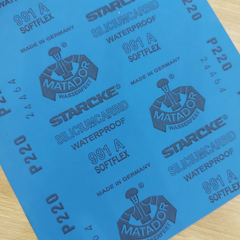 Nhám tờ 23x28cm Starcke Matador Đức các cỡ từ ráp thô đến bóng gương P60 - P7000