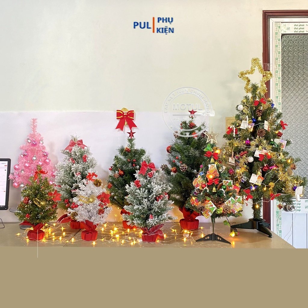 Hỏa tốc HCM Cây thông noel 1m2 90cm 60cm mini để bàn đủ loại trang trí giáng sinh
