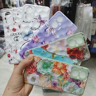 Ốp Oppo Reno 7Z/8Z viền dẻo màu,lưng nhựa cứng mờ vân 3D in hình hoa,viền bảo vệ camera.