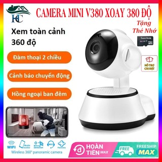 Camera wifi mini V380 pro - Camera trong nhà chống trộm, cảnh báo chuyển động, cảm biến hồng ngoại ban đêm.