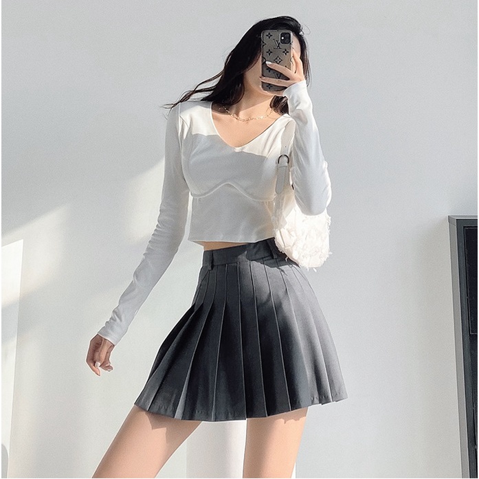 Áo dệt kim ZHELIHANGFEI nữ tay dài cổ chữ V thời trang quyến rũ