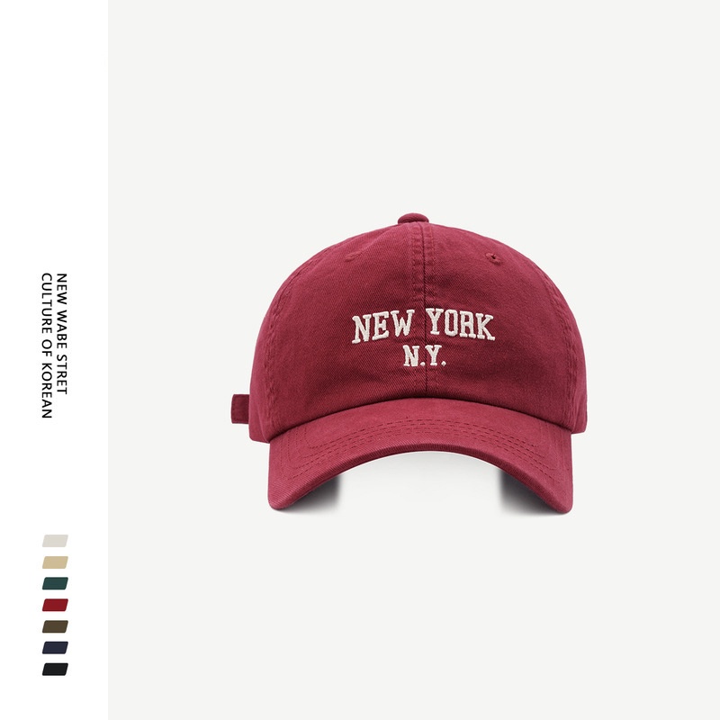 Mũ Lưỡi Trai Mềm Thêu Chữ ny Thời Trang Hè Thu Cá Tính Cho Nam Và Nữ