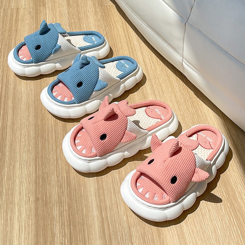 Dép Đi Trong Nhà Chất Liệu cotton Lanh Họa Tiết Hoạt Hình Dễ Thương Cho Nữ
