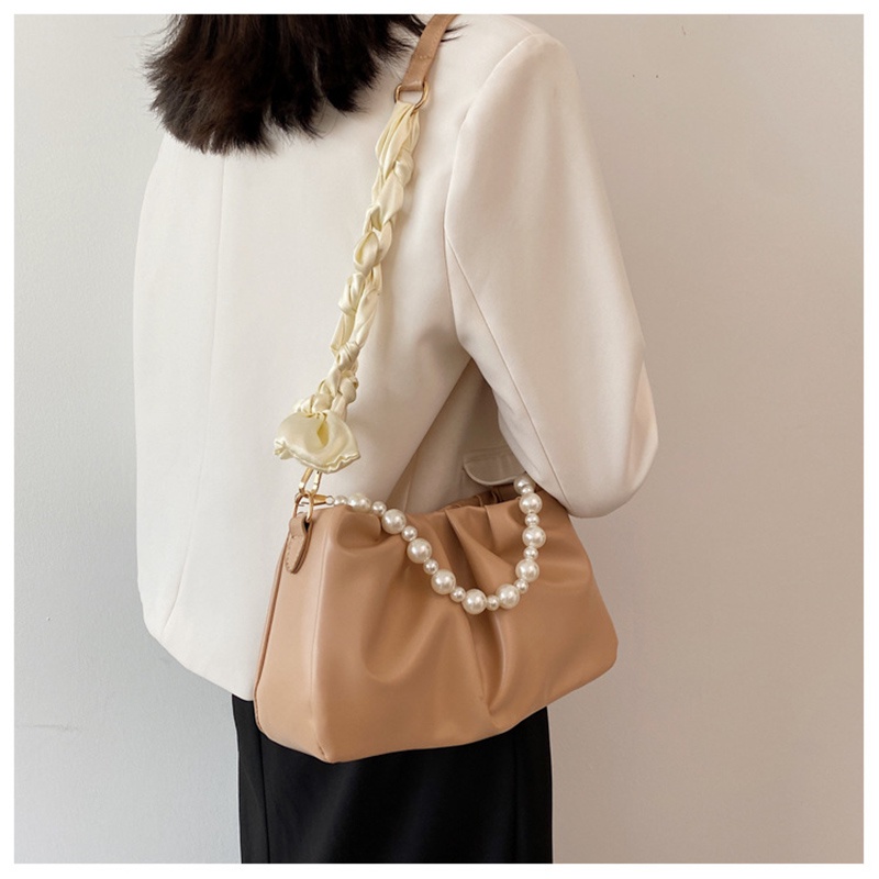 FAWORK Túi Kẹp Nách Nữ Đẹp Quai Tết Phối Dây Ngọc Bánh Bèo Có Dây Đeo Chéo