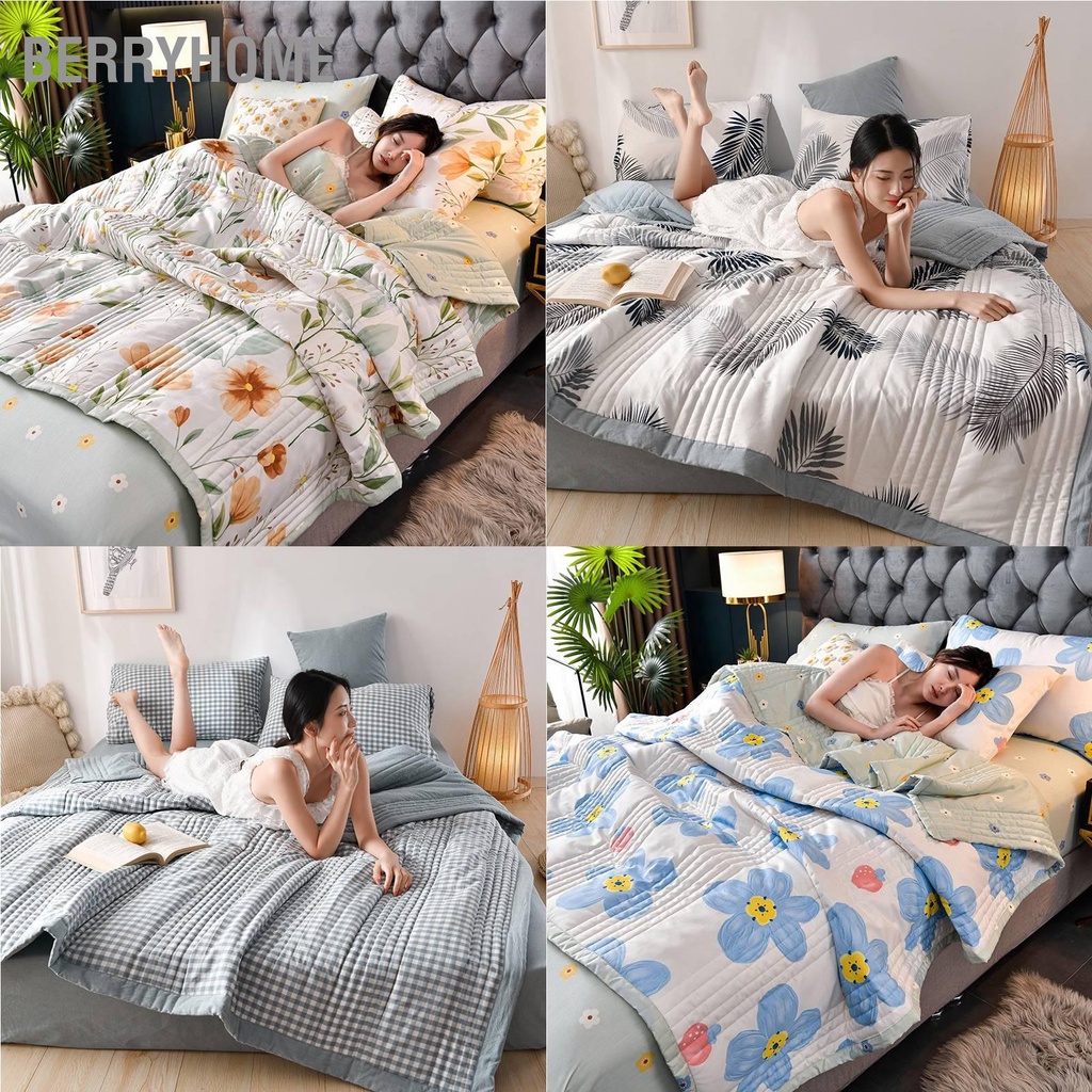 Chăn điều hòa không khí cotton có thể giặt được nhẹ mùa hè cho trẻ em người lớn BerryHome~