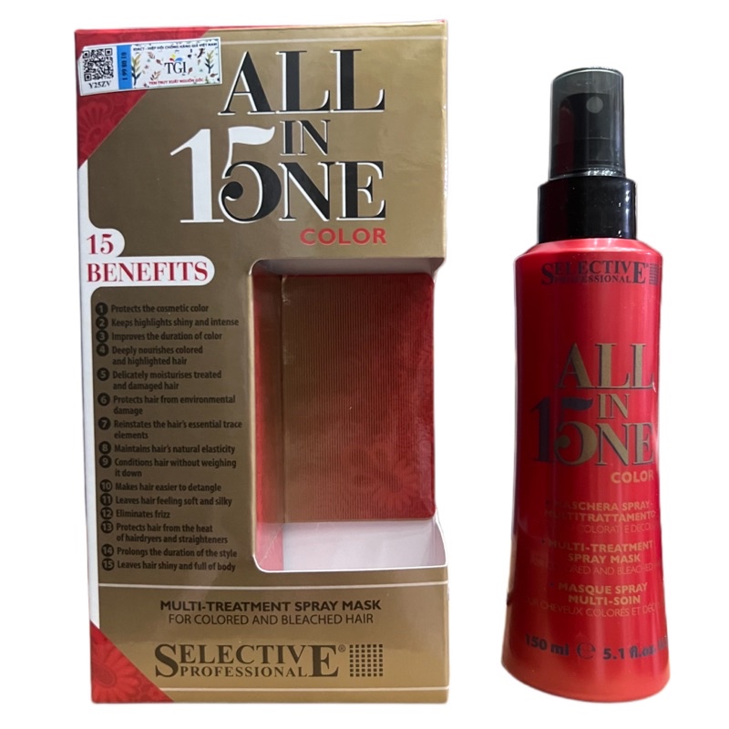 Xịt dưỡng tóc Selective Professional 15 All In One 150ml T