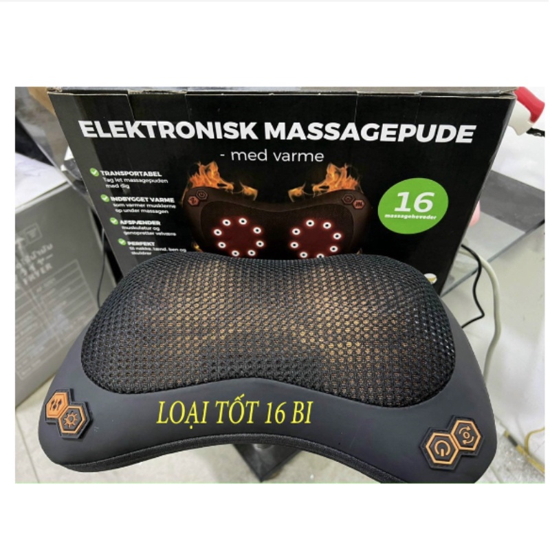 Máy Massage Cổ Vai Gáy,Gối Massage Đa Năng,Máy Mát Xa, Gối Massage Hồng Ngoại 16 Bi Đảo Chiều,Công Nghệ Nhật Bản, Giảm Đ