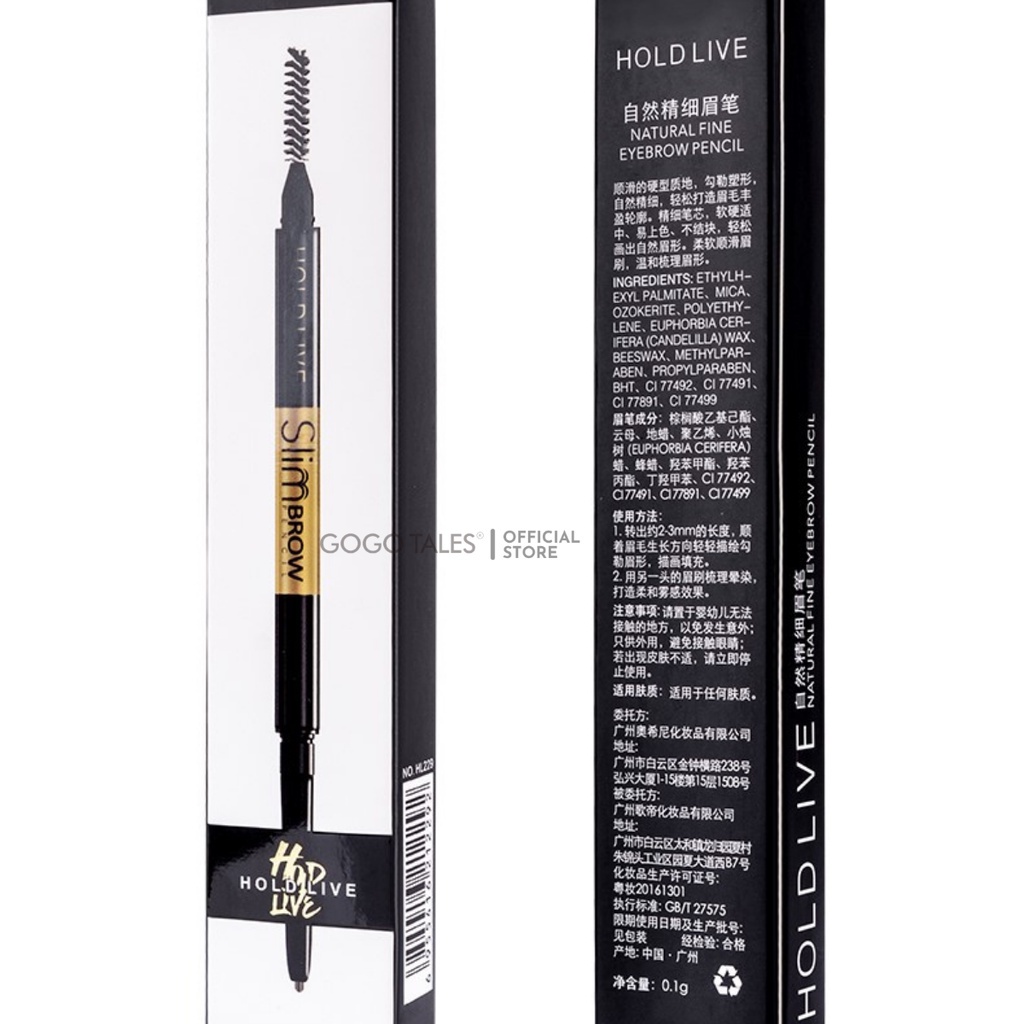 Chì kẻ mày Hold Live chống thấm nước lâu trôi Slim Brow nội địa trung chính hãng HL229