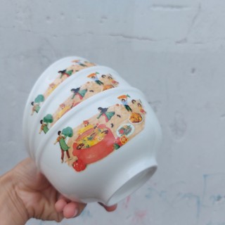 Set 10 chén cơm sứ in hoạ tiết siêu đẹp