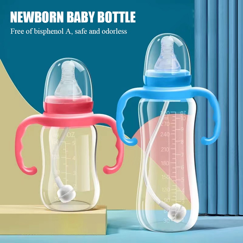 Bình bú cho bé close to nature bady with handle made of import food 4oz 8oz, baby standard calibre water cup with handle anti-colic, anti-choking pp water cup