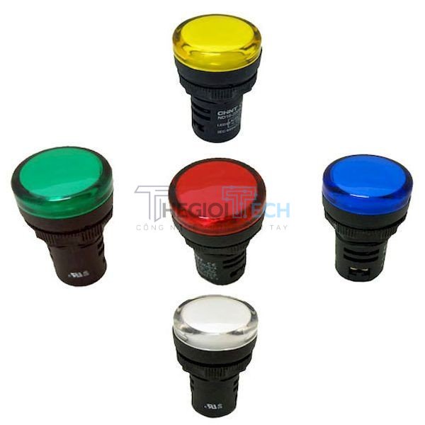 Đèn báo pha phi 22mm ChinT ND16-22C/2(Đỏ, Vàng, Xanh lam, Xanh lục) - Đỏ