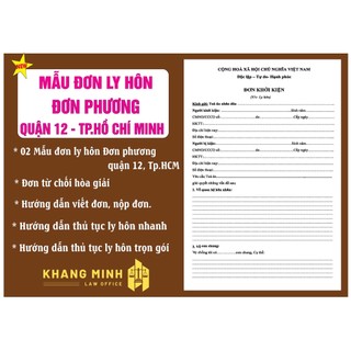 Thủ tục hồ sơ ly hôn đơn phương tại quận 12 + Đơn ly hôn đơn phương+ Hướng dẫn mới nhất