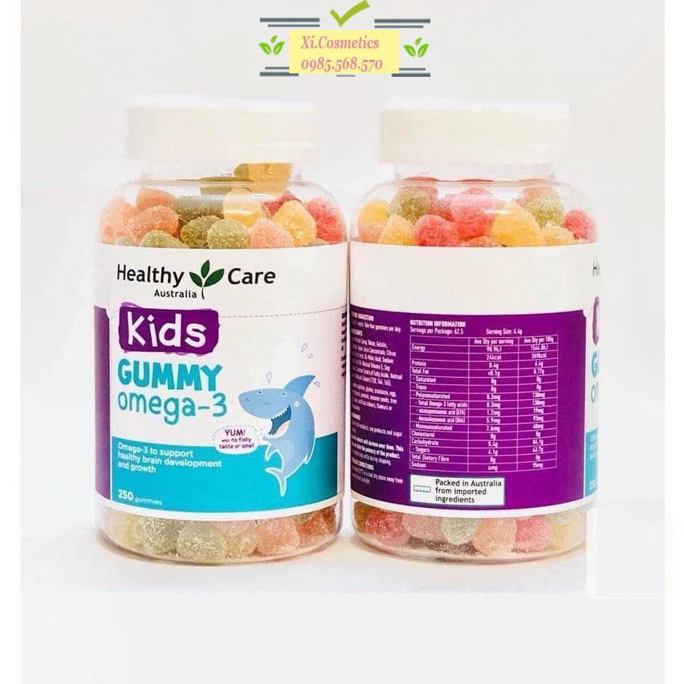 Kẹo dẻo bổ sung Omega3 Kid Gummy Omega3 hãng Healthy Care Úc chai 250 viên