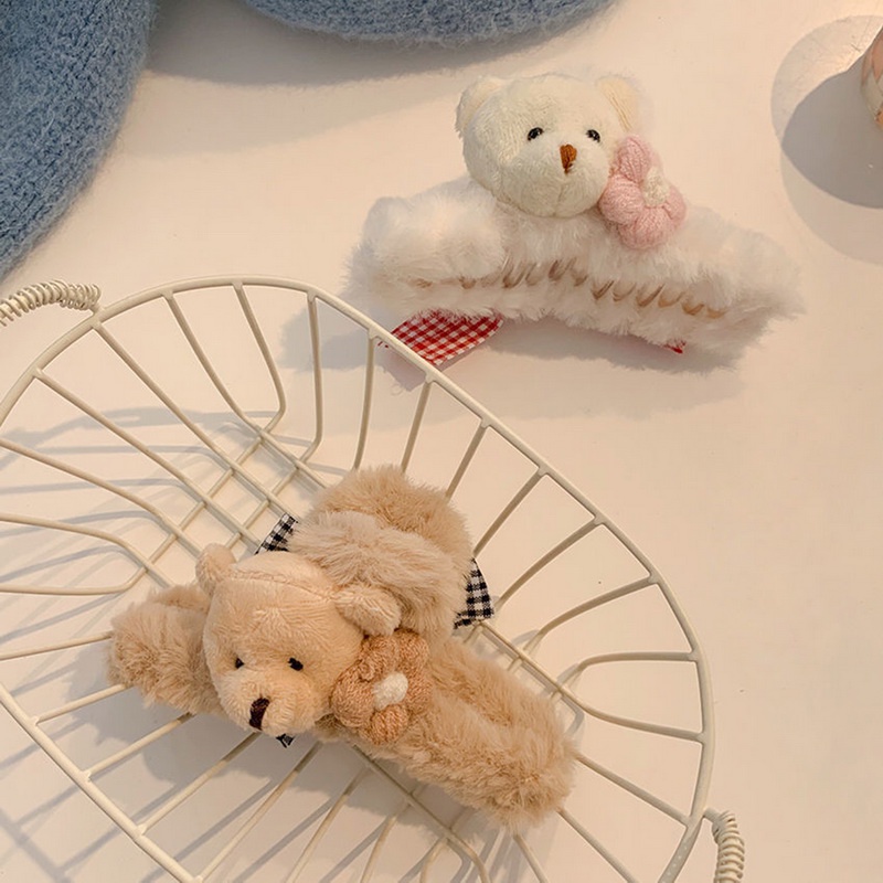 Kẹp Tóc Hình Tai Thỏ Lông Xù Đáng Yêu Cho Nữ Mùa Đông 2023