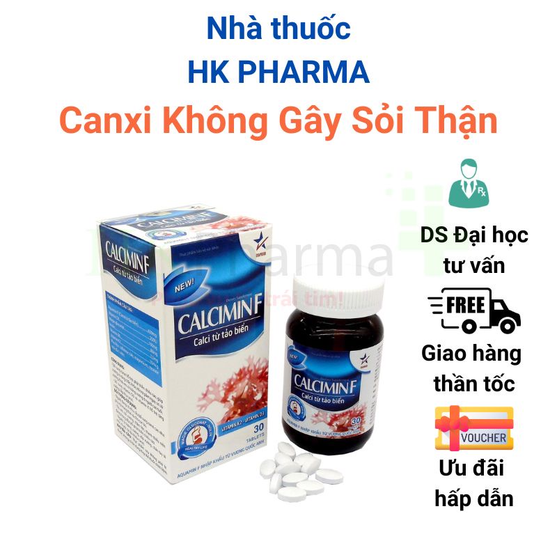 Viên Canxi Không Gây Sỏi Thận CALCIMIN F Hộp 30 viên