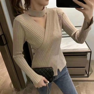 Áo len vạt chéo 5 màu hót
