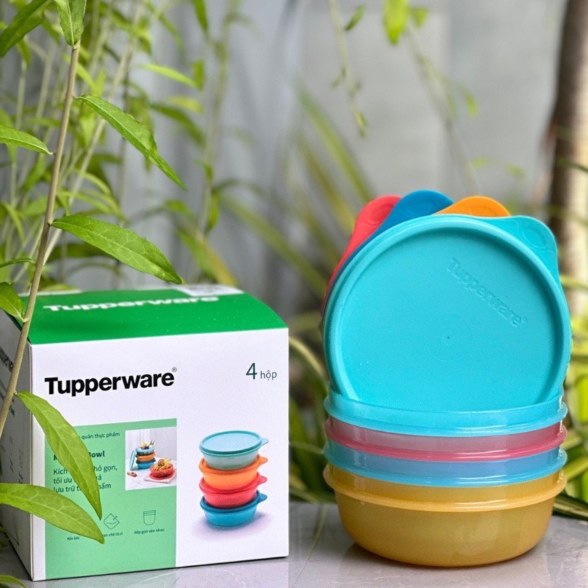 Bộ hộp bảo quản thực phẩm Tupperware Junior Modular Bowl 300ml - Bảo hành trọn đời - Nhựa nguyên sinh PP số 5 an toàn