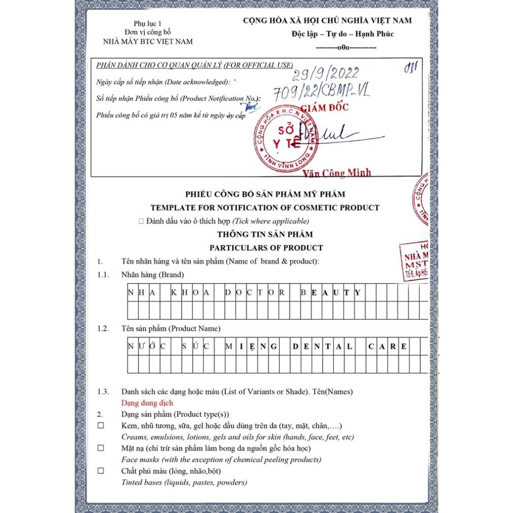 Nước súc miệng DENTAL CARE